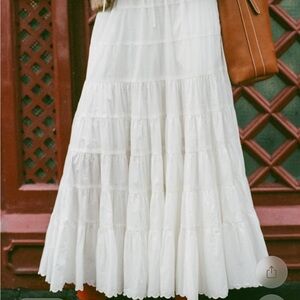 NWT christy dawn the darby skirt in white/alabaster size L sold out